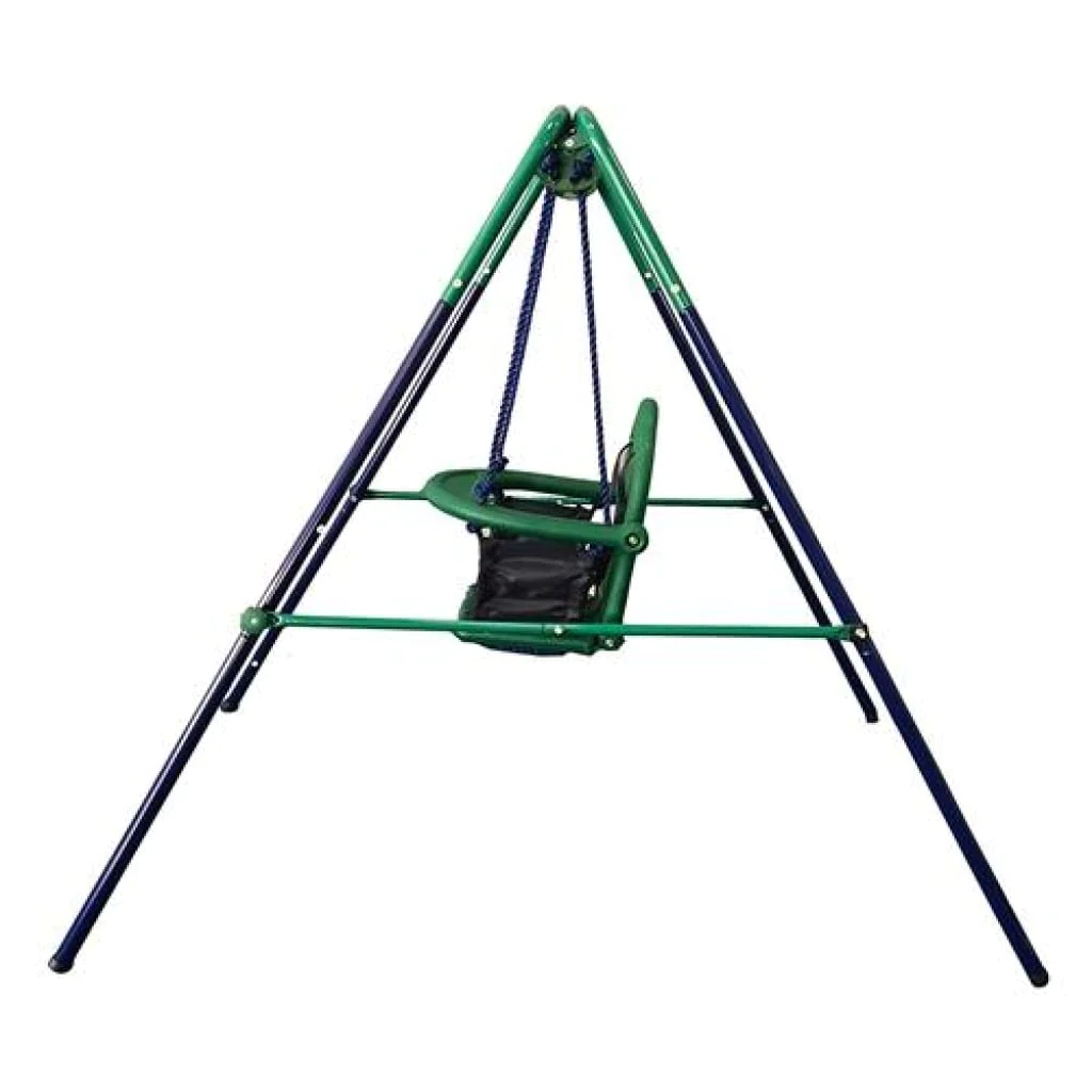 Aleko Portable Folding Toddler Baby Swing Chair Blue/Green BSW02-AP