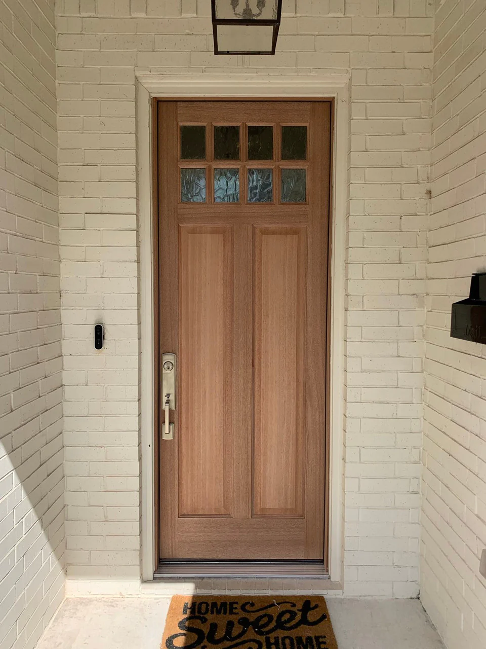 3 ft. x 8 ft. Craftsman Exterior Mahogany Prehung Single Door with 8 Lites