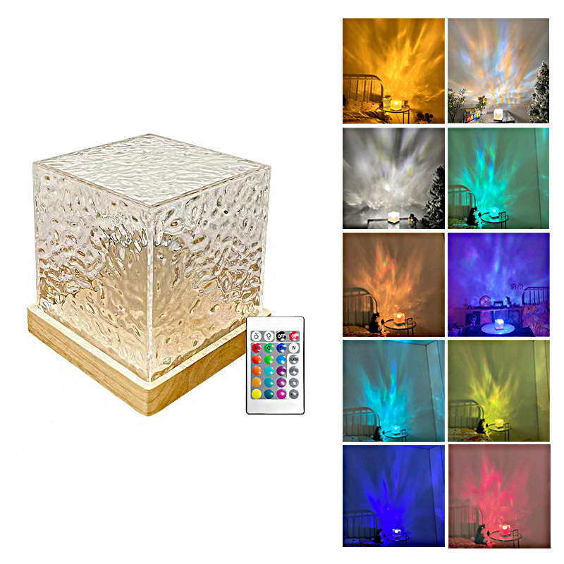 Rotating Water Ripple Night Light - Acrylic Decoration Dynamic Water ...