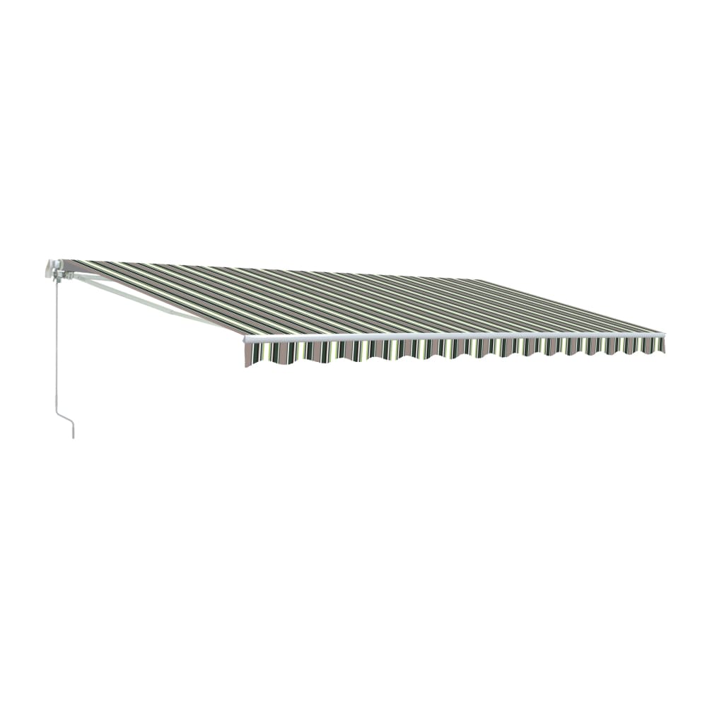 Aleko Retractable Patio Awning 12x10 Feet Multi Striped Green AW12X10MSTRGR58-AP
