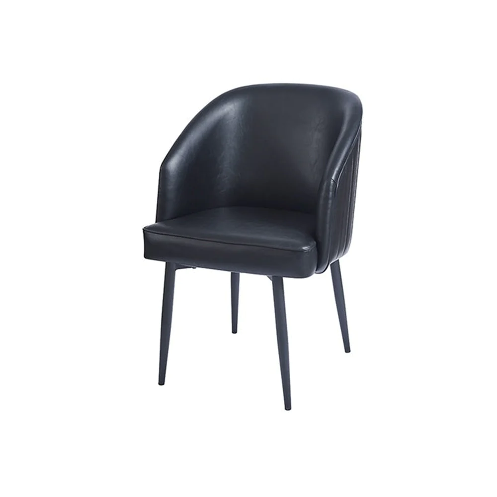 Black Barrel Chair with Steel Legs