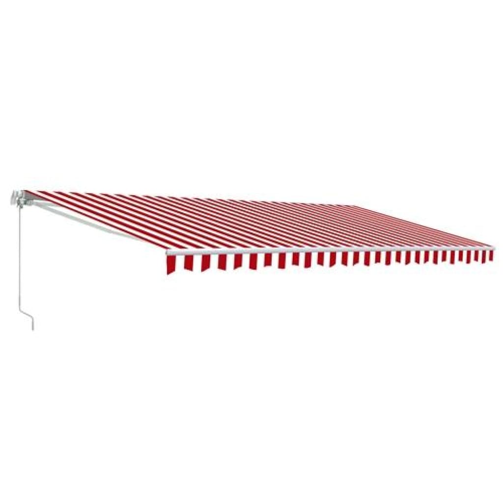 Aleko Retractable Patio Awning 12x10 Feet Red and White Striped AW12X10RWSTR05-AP