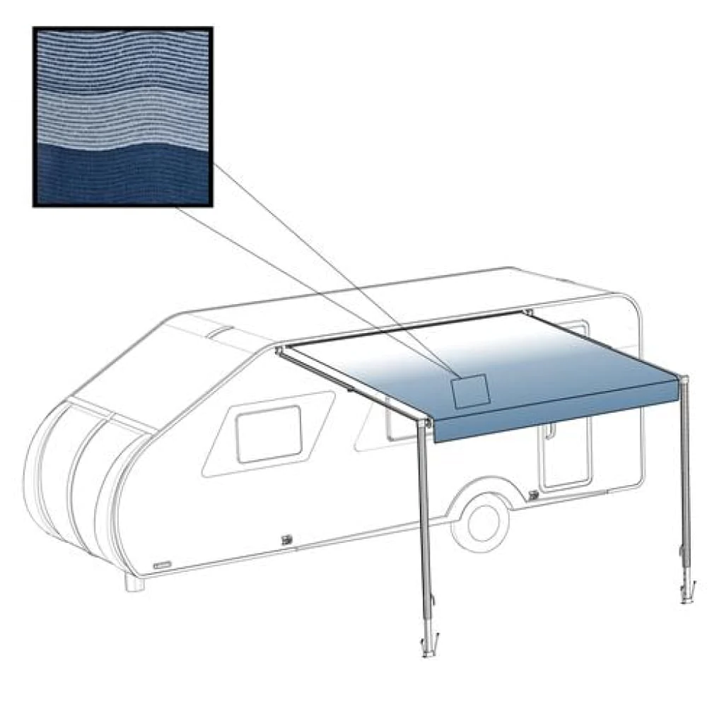 Aleko Retractable RV/Patio Awning 20 x 8 Feet Blue Striped RVAW20X8BLSTR32-AP