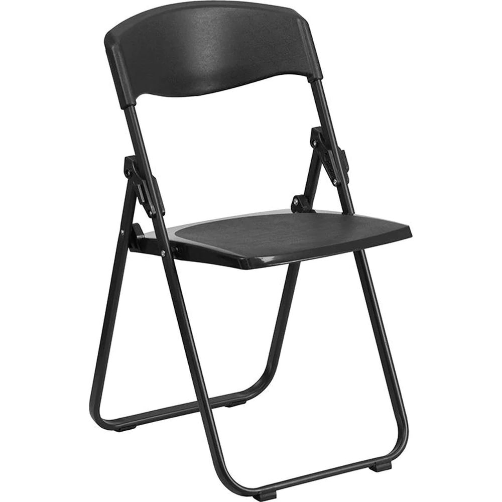 2 Pk. HERCULES Series 500 lb. Capacity Heavy Duty Plastic Folding Chair with Built-in Ganging Brackets