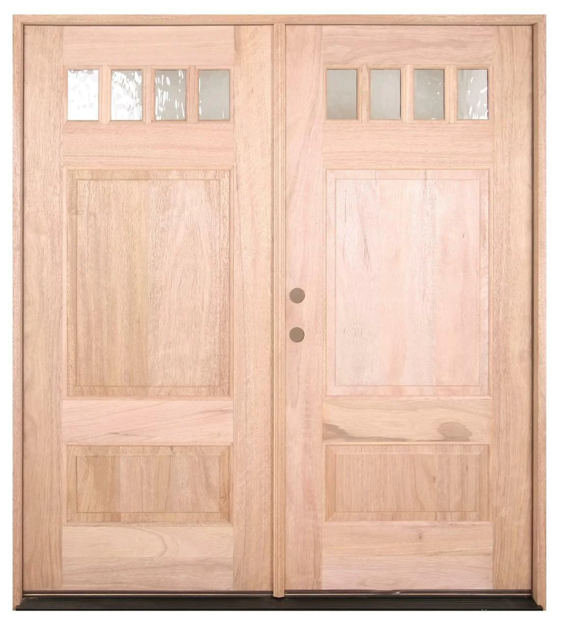 6 ft. x 6 ft. 8 in. Double 4 Lite Craftsman Exterior Mahogany Door