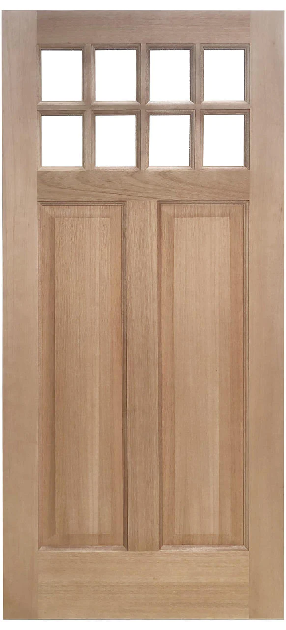 3 ft. x 6 ft. 8 in. Exterior Mahogany Door Slab Craftsman 8 Lite