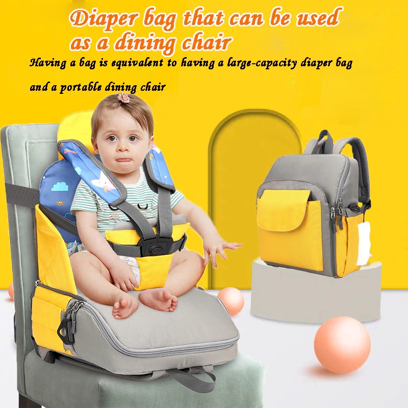 Baby Folding Diaper Bag 3 in 1 Multifunctional Dining Chair