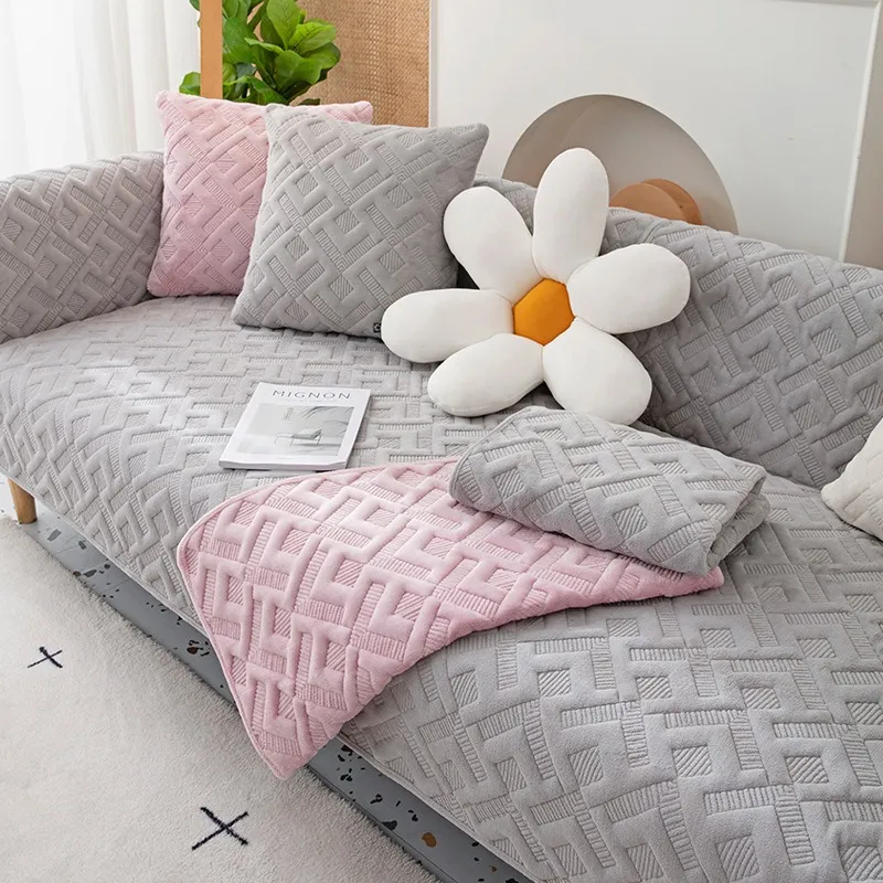 Sofa Cover Velvet Couch Cover   Anti-Slip Sectional Couch Covers Sofa Slipcover