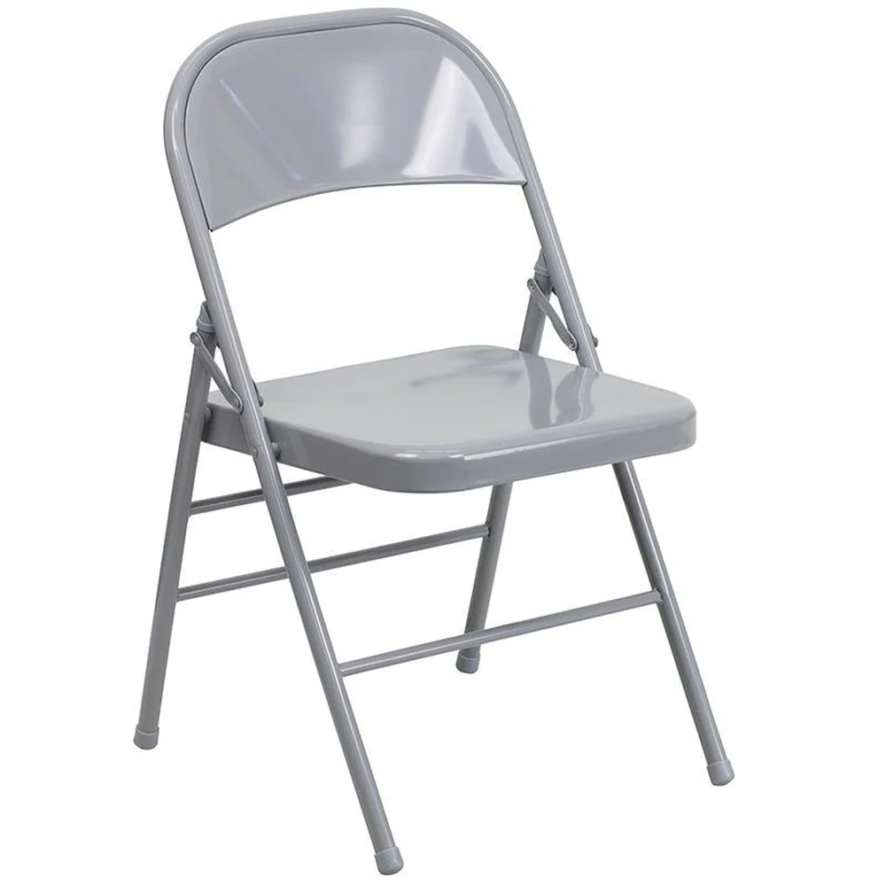 2 Pk. HERCULES Series Triple Braced & Double Hinged Metal Folding Chair