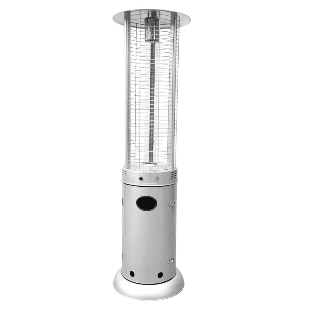Aleko Outdoor Patio Cylinder Propane Space Heater with Adjustable Thermostat - 40,000 BTU - Silver EPHRSIL-AP