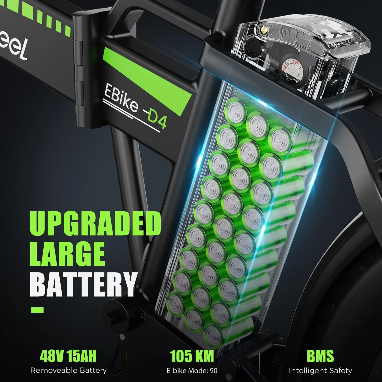 isinwheel D4 Fat Tire Folding Electric Bicycle 7 Speed 20