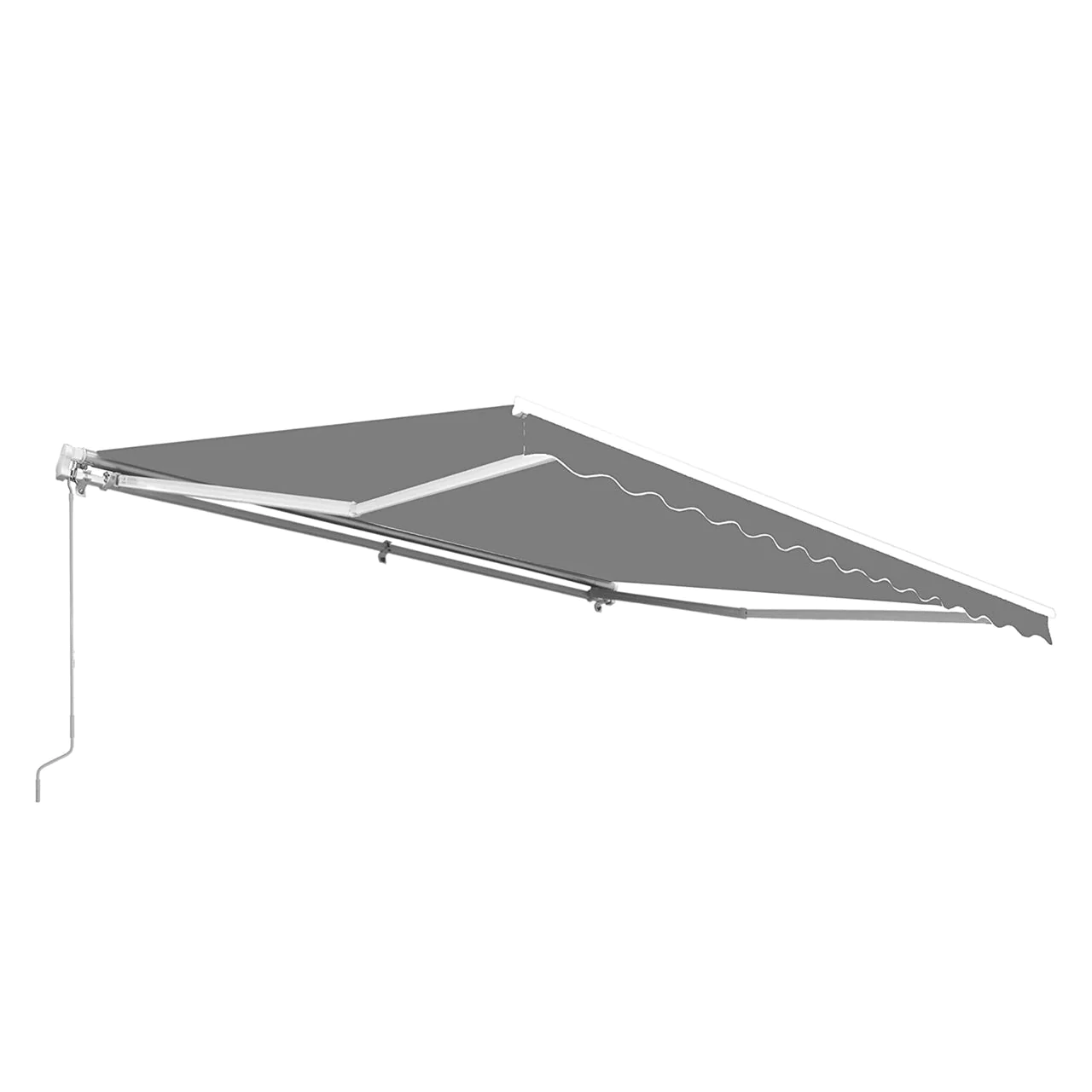 Aleko Motorized Retractable White Frame Patio Awning - 13 x 10 Feet - Gray
