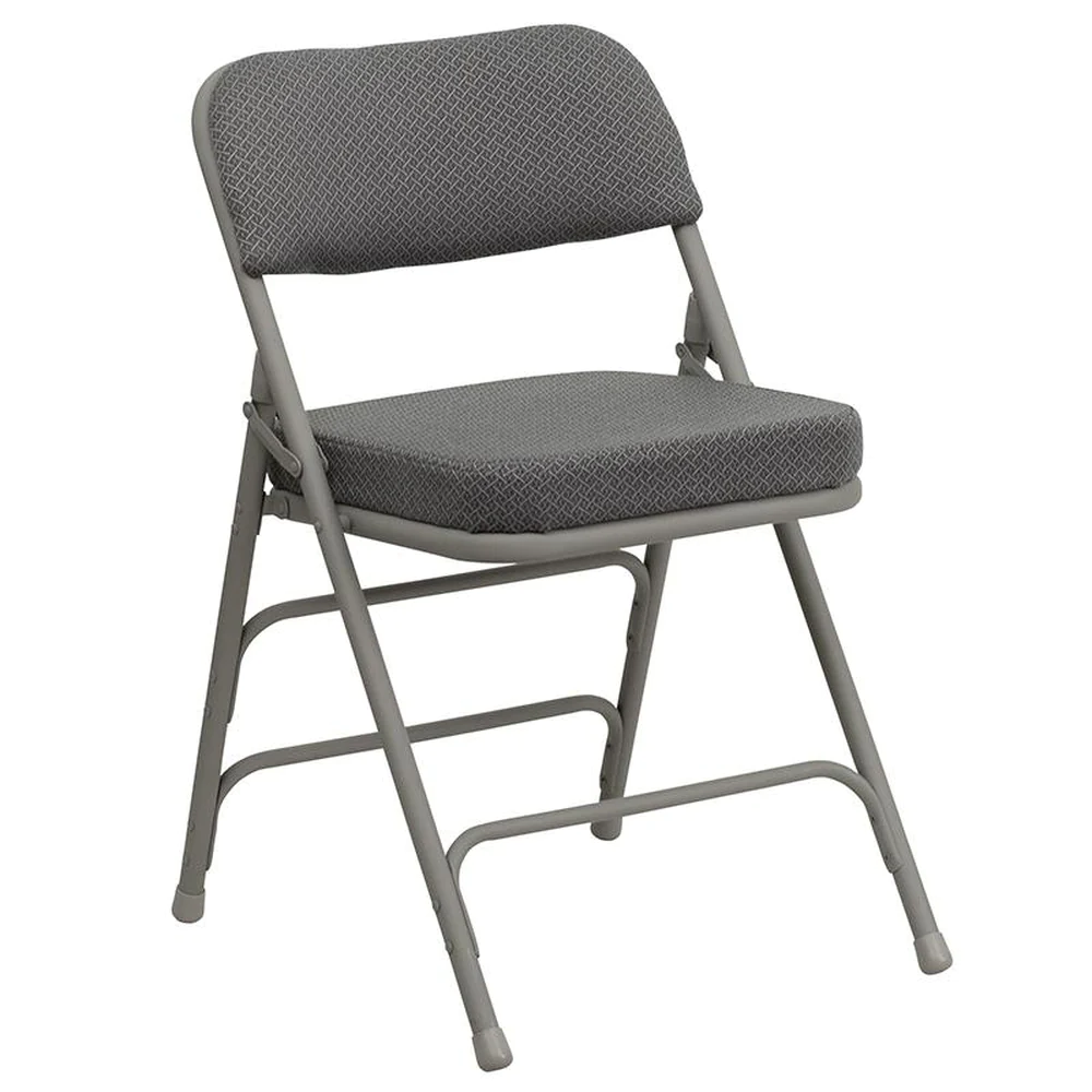 2 Pk. HERCULES Series Premium Curved Triple Braced & Double Hinged Metal Folding Chair