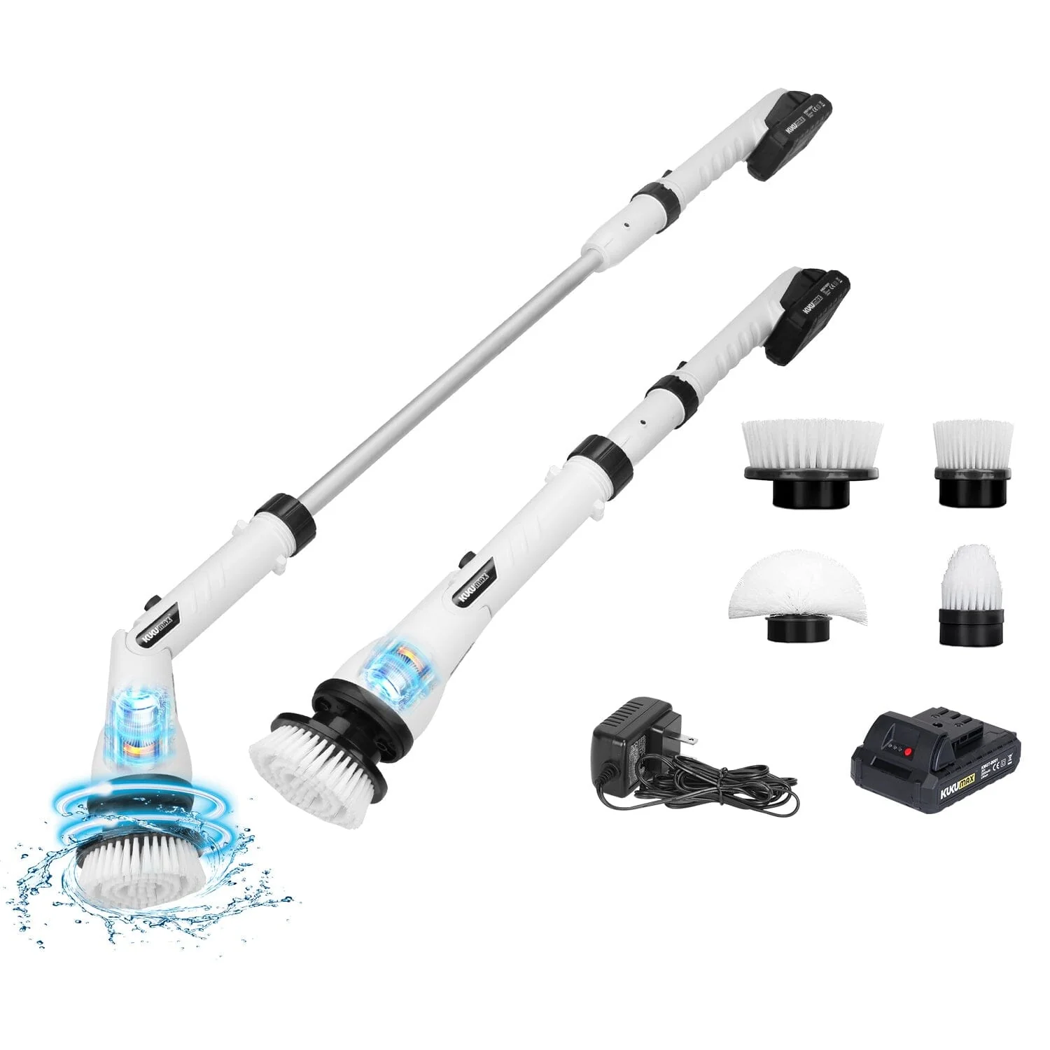 Electric Cordless Spin Scrubber Cleaning Brush with 4 Replaceable Heads