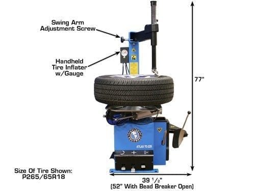 Atlas TC229 Swing Arm, Tire Changer w-Bead Blast