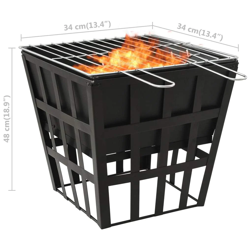 EBTOOLS 2-in-1 Steel Fire Pit and BBQ