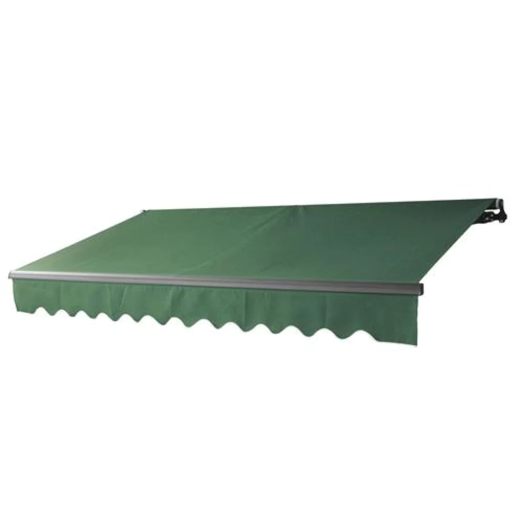 Aleko Motorized Retractable Black Frame Patio Awning 13 x 10 Feet Green ABM13X10GREEN39-AP
