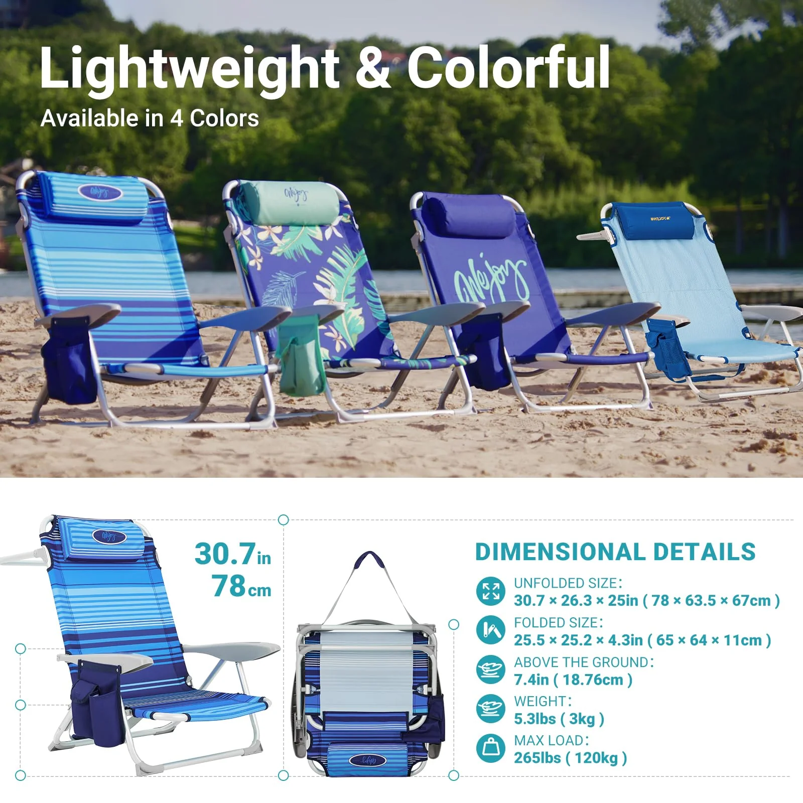 WEJOY Adjustable Beach Chair