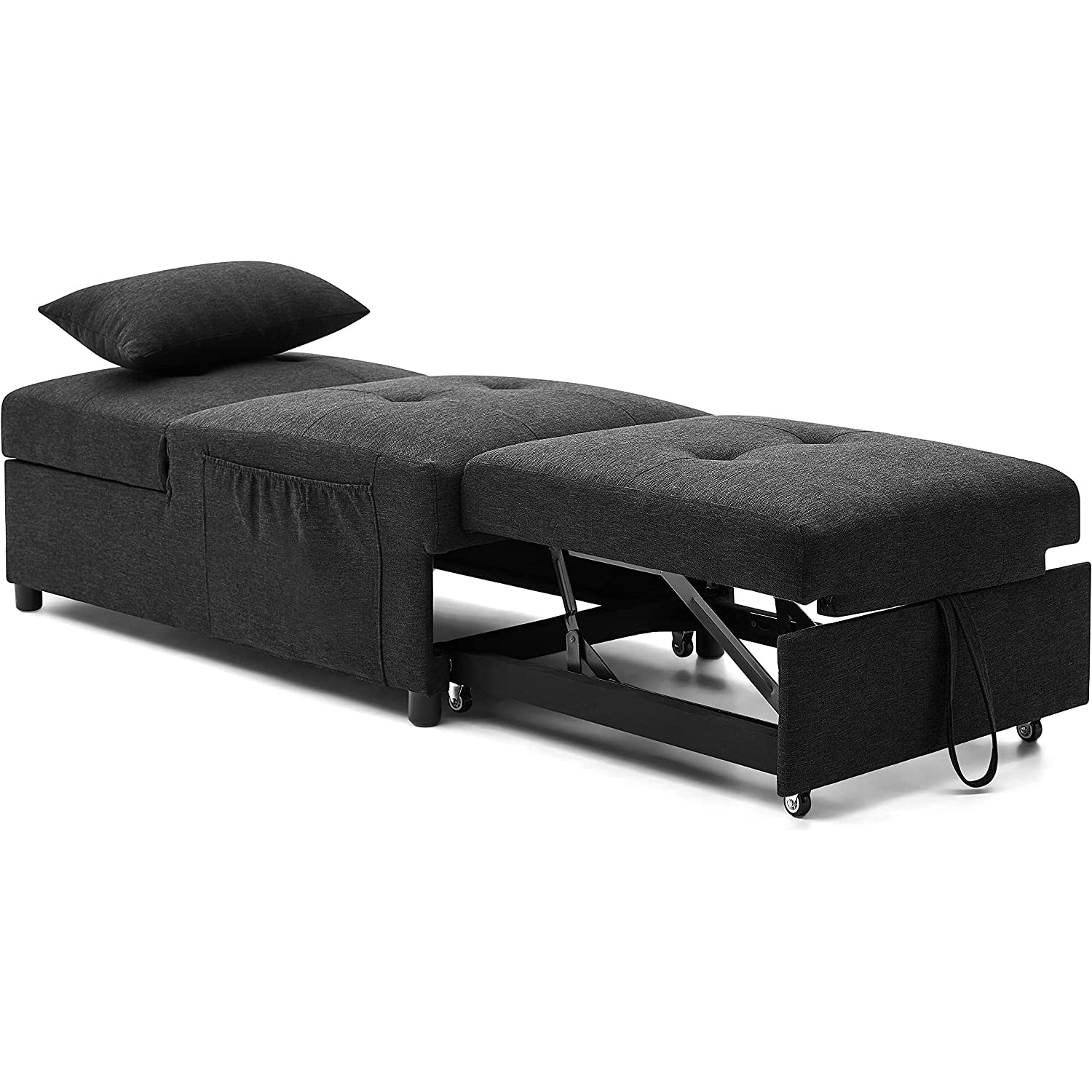 Folding Ottoman Sofa Bed Convertible Upholstered Daybed