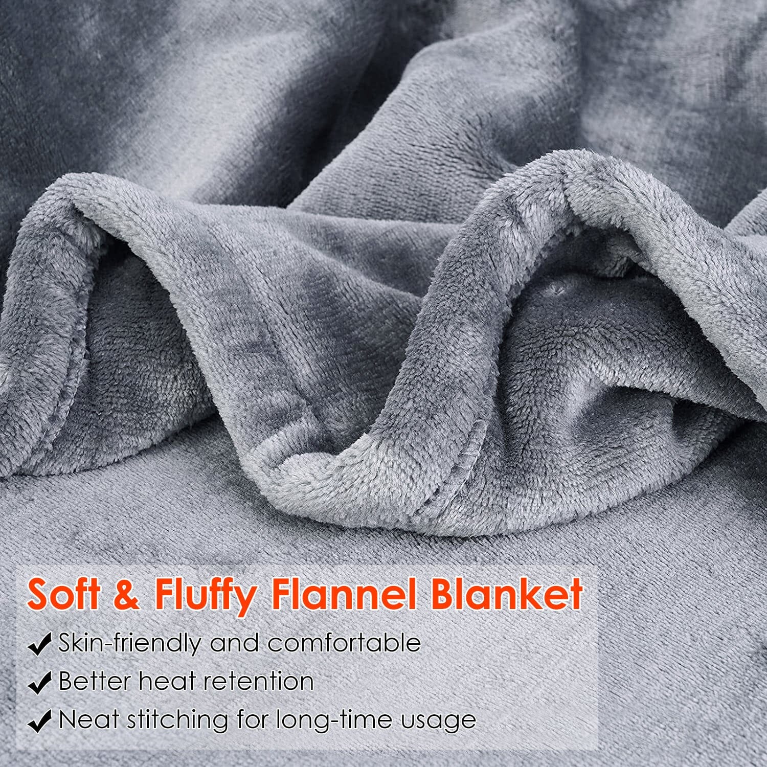 Electric Heated Throw Flannel Heated Blanket