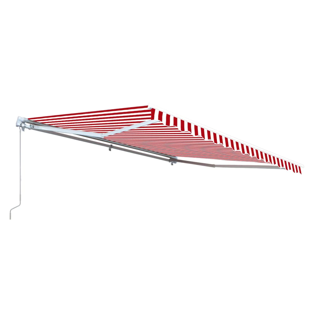 Aleko Motorized Retractable Patio Awning 16x10 Feet Red and White Striped AWM16X10REDWHSTR05-AP