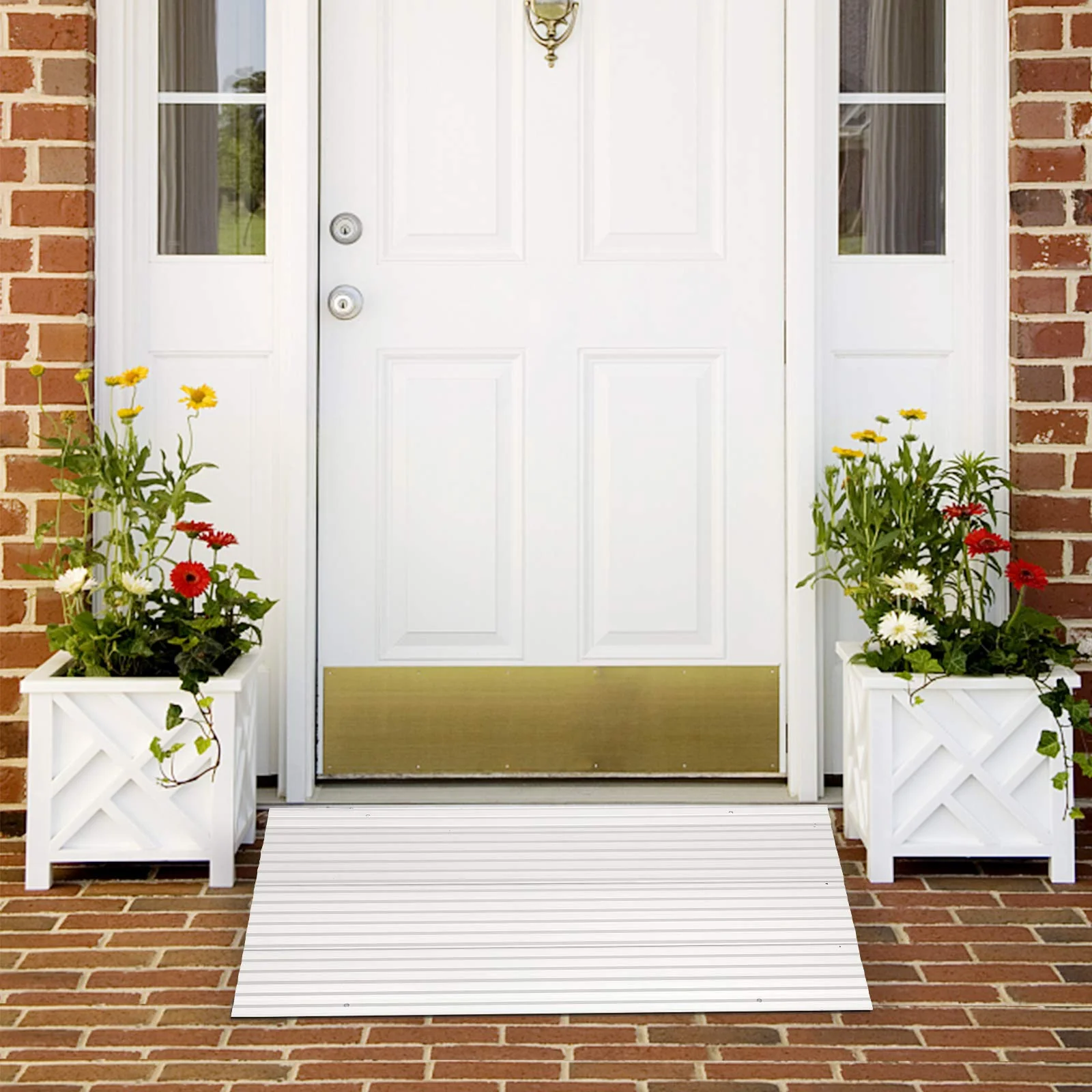 OMECAL 3/4/5FT 700Ibs Adjustable Wheelchairs Rise Threshold Ramp Aluminum Alloy