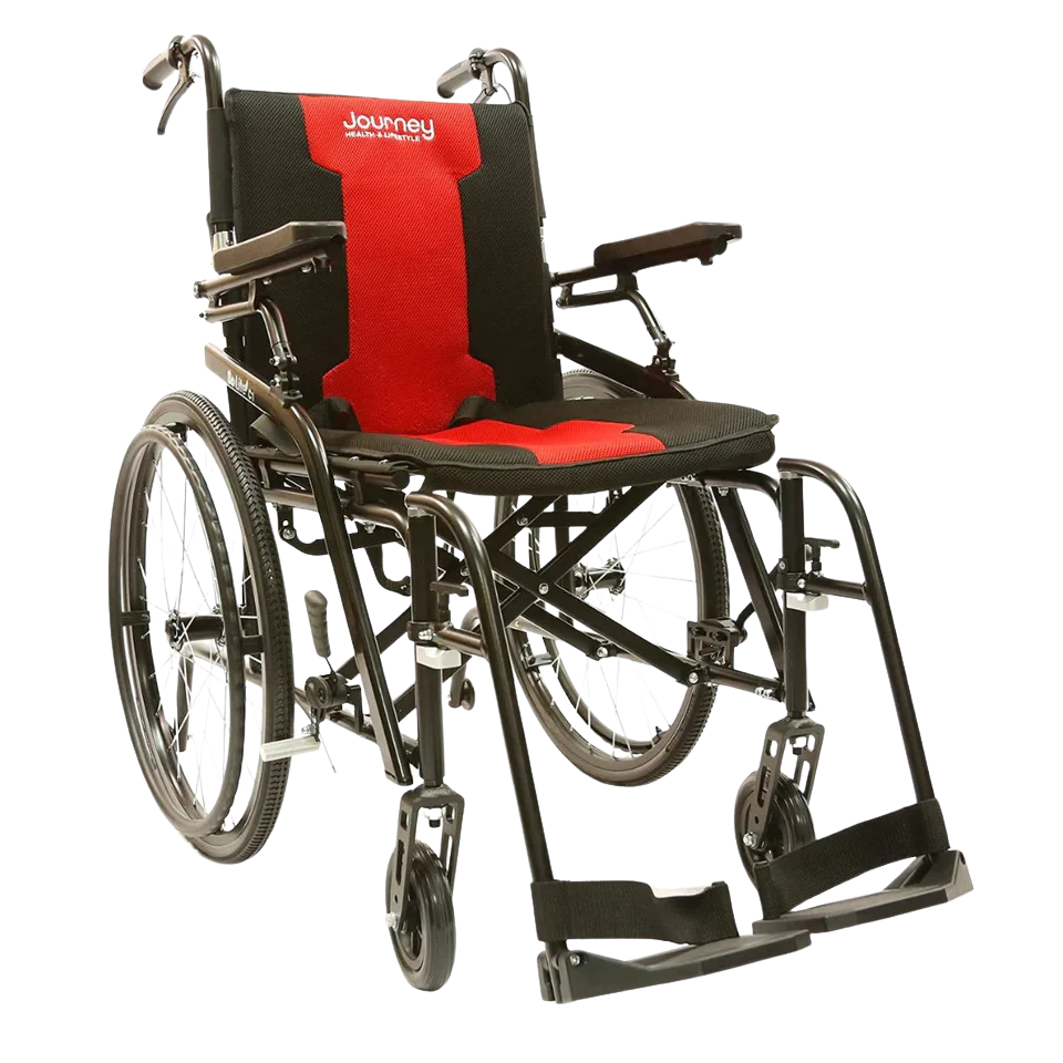 Journey So Lite Folding Wheelchair Super Lightweight with Padded Seat and Dual Hand Brakes 08480 New