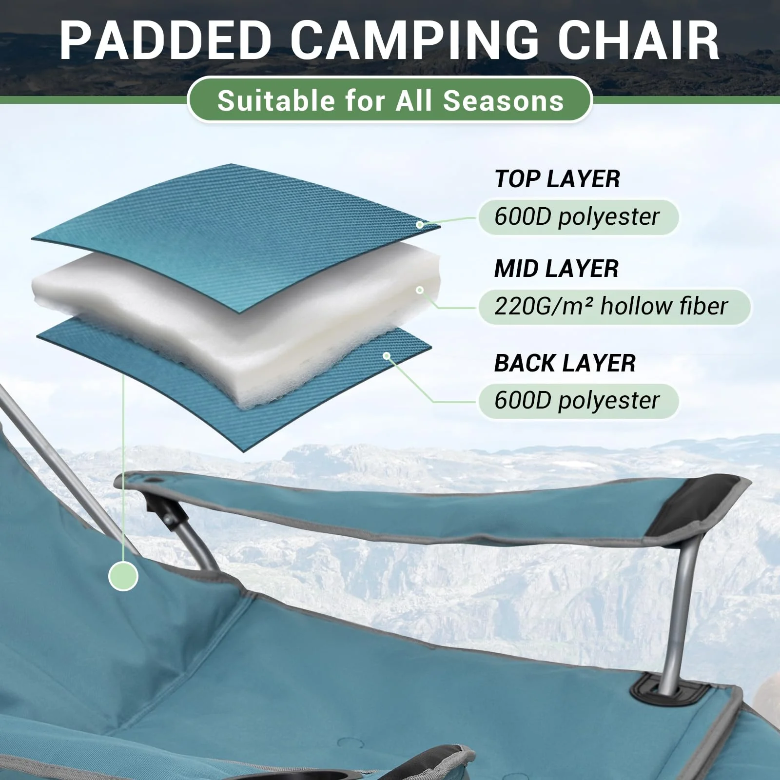 WEJOY Lightweight Foldable Stretch Lounge Chair
