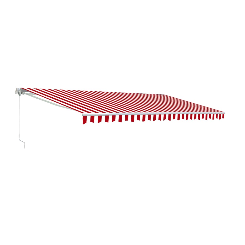 Aleko Motorized Retractable Patio Awning 20x10 Feet Red and White Striped AWM20X10REDWHSTR-AP