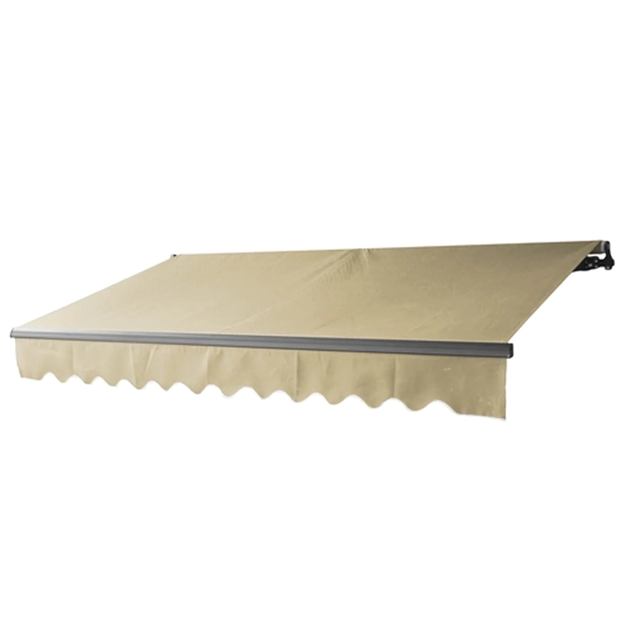 Aleko Retractable Black Frame Patio Awning 10 x 8 Feet - Ivory