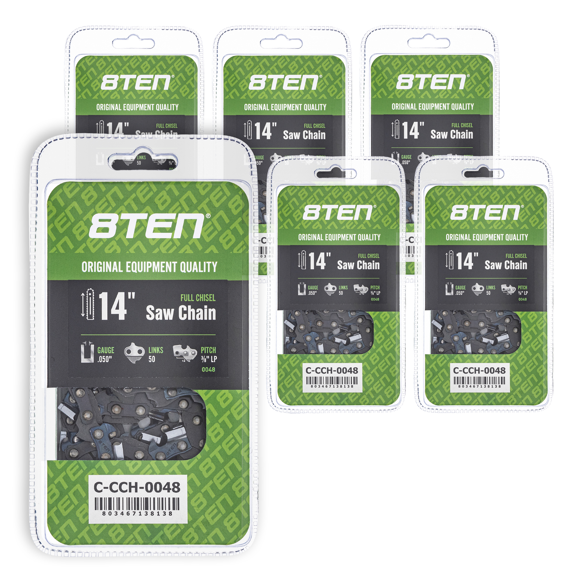 Full Chisel Chainsaw Chain 14 inch .050 3/8 LP 50 DL for Stihl Craftsman 6 Pack 810-CCC2260H