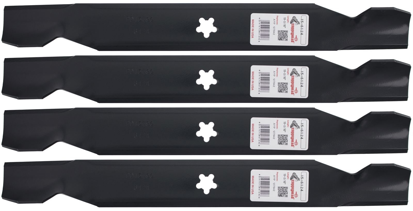 4 Rotary 6124 Mower Blades for AYP Craftsman Husqvarna Poulan 38
