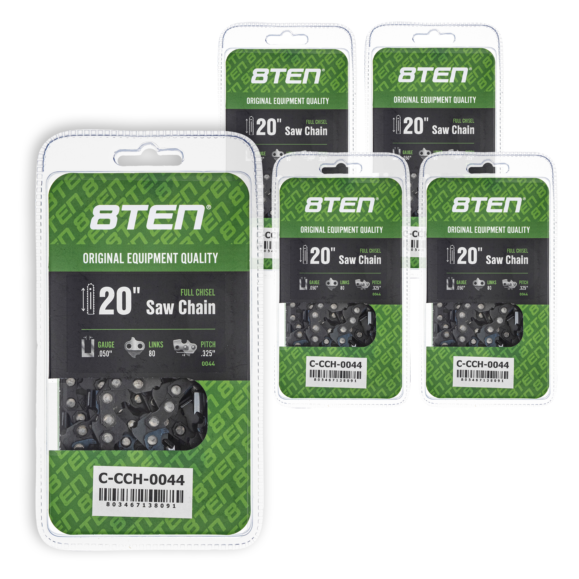 Full Chisel Chainsaw Chain 20 inch .050 .325 80DL for Husqvarna Craftsman 5 Pack 810-CCC2266H