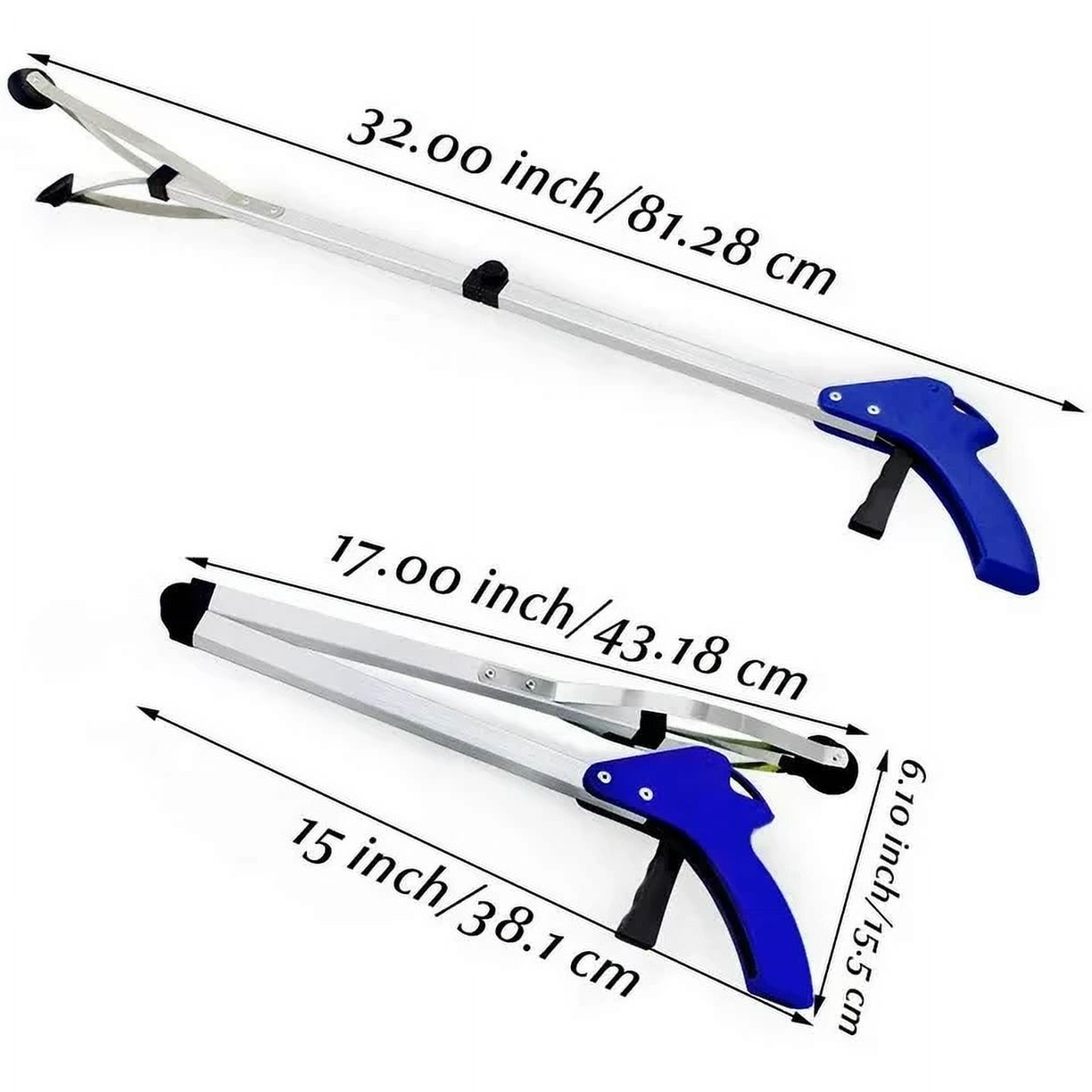 32Inch Foldable Pickup Tool Reaching Aid Rotatable Rubber