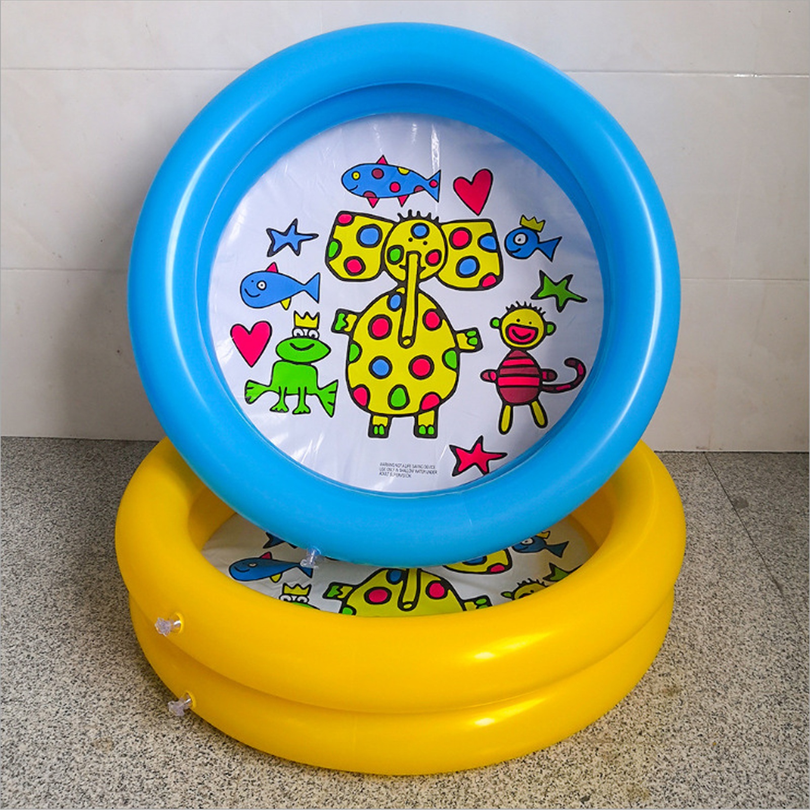 SPRING PARK Round Inflatable Kiddie Pool, Kid Summer Mini Swimming Pool Portable PVC Infant Kiddy Toddlers Baby Paddling Pool Water Game Play for Backyard Outdoor