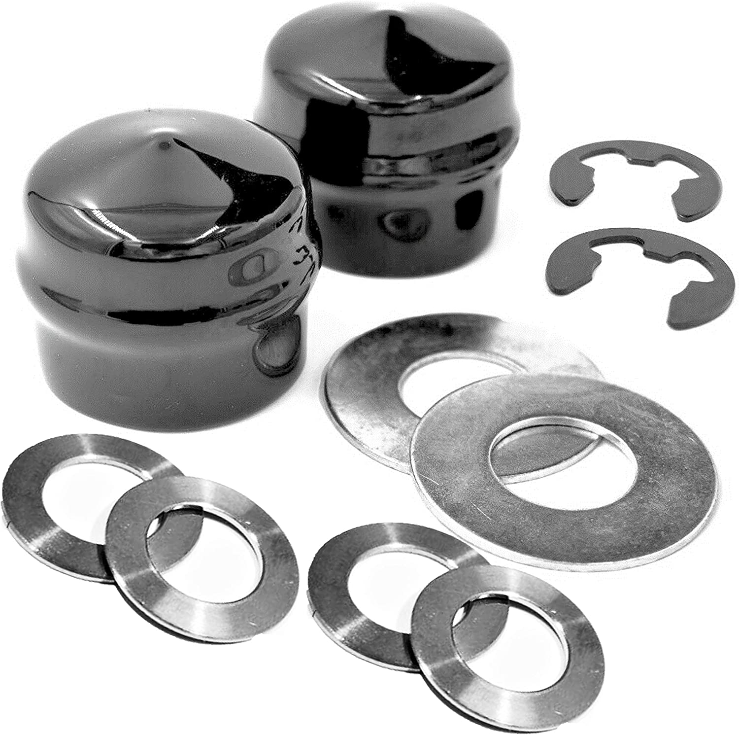 HD Switch Front Wheel Axle Hub Caps and Hardware Kit For 104757X428, 532104757 Craftsman Sears Husqvarna Poulan AYP Garden Tractor Lawnmower (1 Kit)