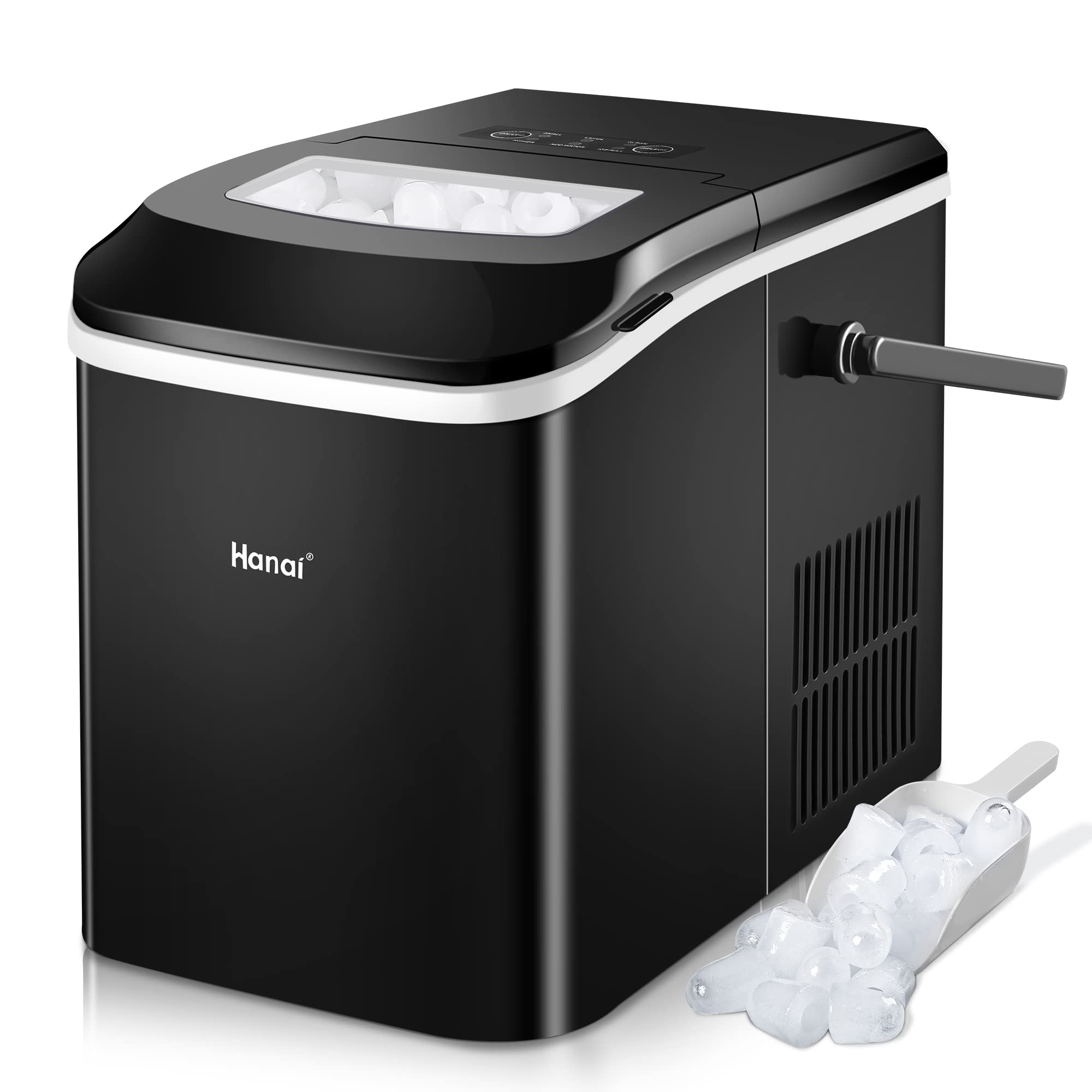 Ice Maker Machine Countertop 2 Ice Sizes,26.5 lbs in 24 Hrs,Self-clean,Portable Ice Maker 1.1L,for Home, Party, Office, Bar, RV