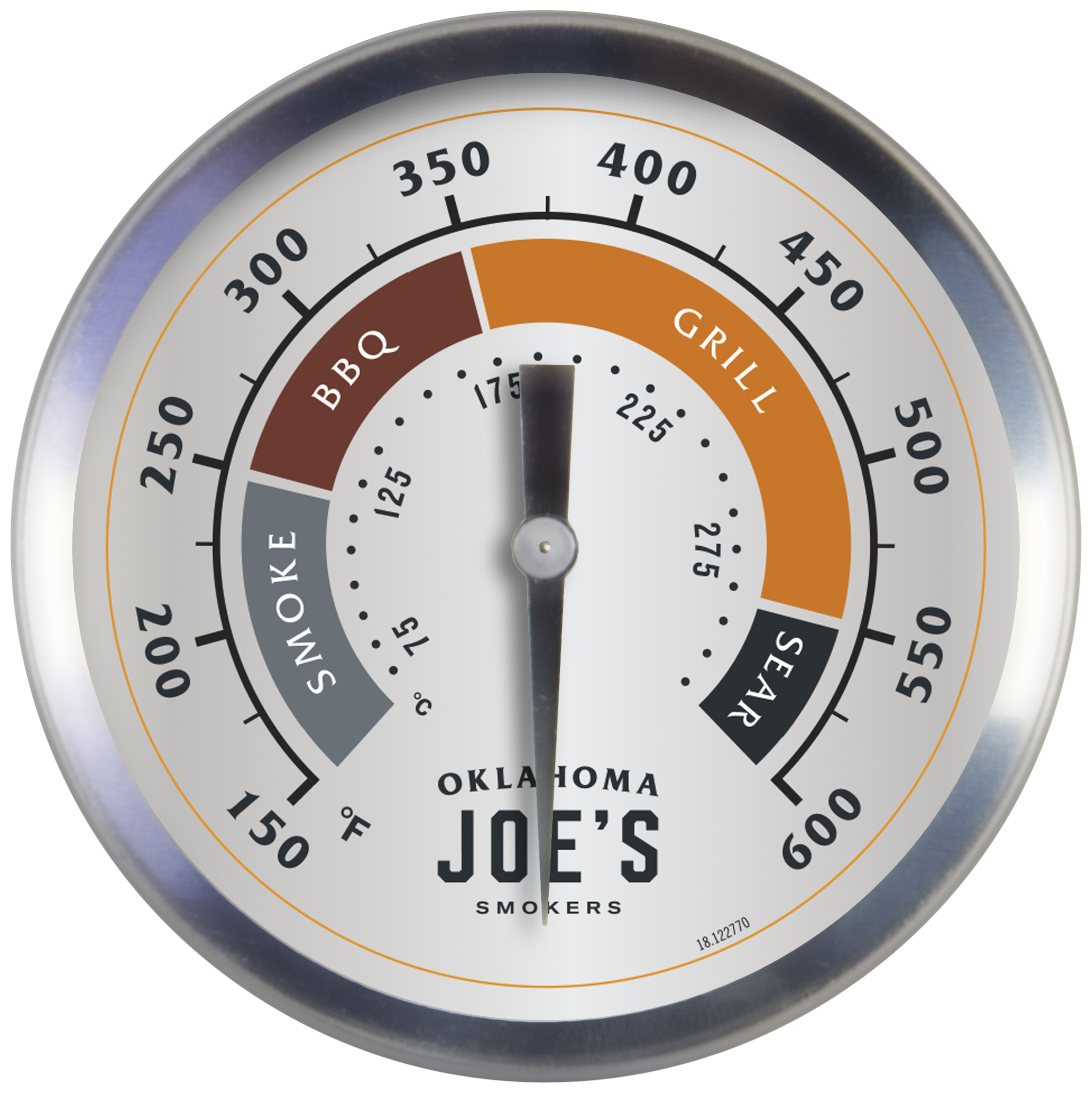 MOASKER Grill Temperature Gauge For Oklahoma Joe's Smoker – 3-1/8 Inch – Stainless Steel – Red & Silver