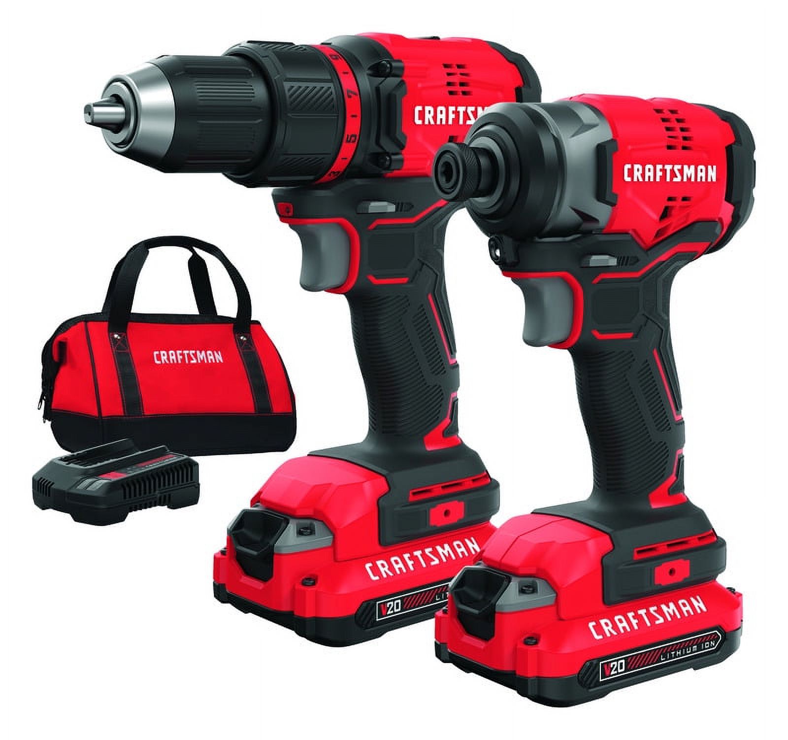 Craftsman V20 Cordless Brushless 2 tool Compact Drill and Impact Driver Kit 20 volt - Case Of: 1