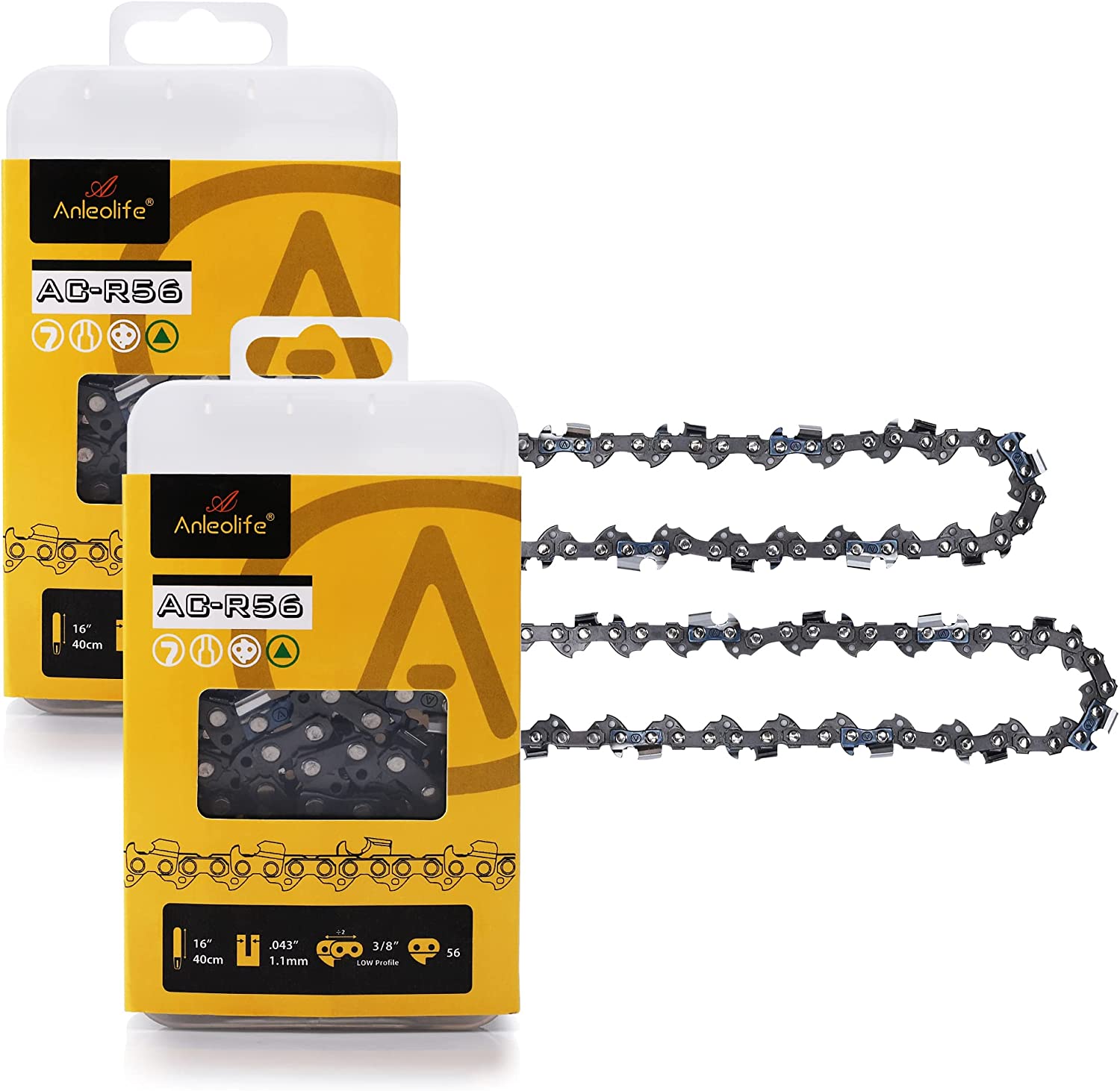 AC-R56 Semi Chisel Chainsaw Chain for 16 inch Bar .043