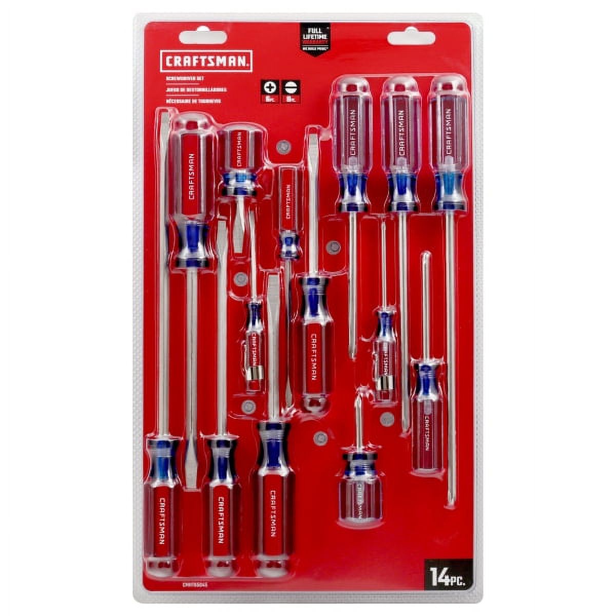 Craftsman Screwdriver Set, Slotted & Phillips, 14-Piece (CMHT65045)