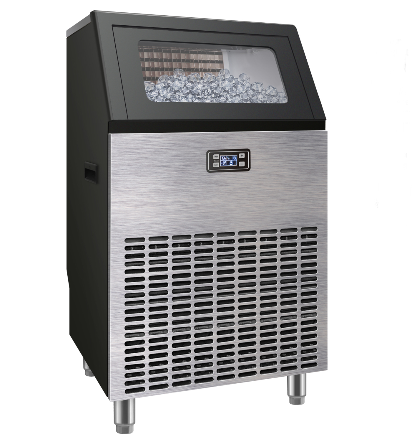 ADT Ice Mahcine Stainless Steel Under Counter Freestanding Commercial Ice Maker Machine for Home/Kitchen/Office/Restaurant/Bar/Coffee (270LB, Single-Water Inlet)