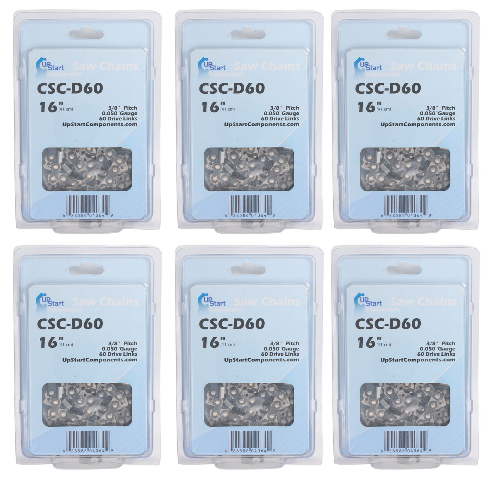 6-Pack 16-Inch Chainsaw Chain Replacement for Craftsman 59616 - (16