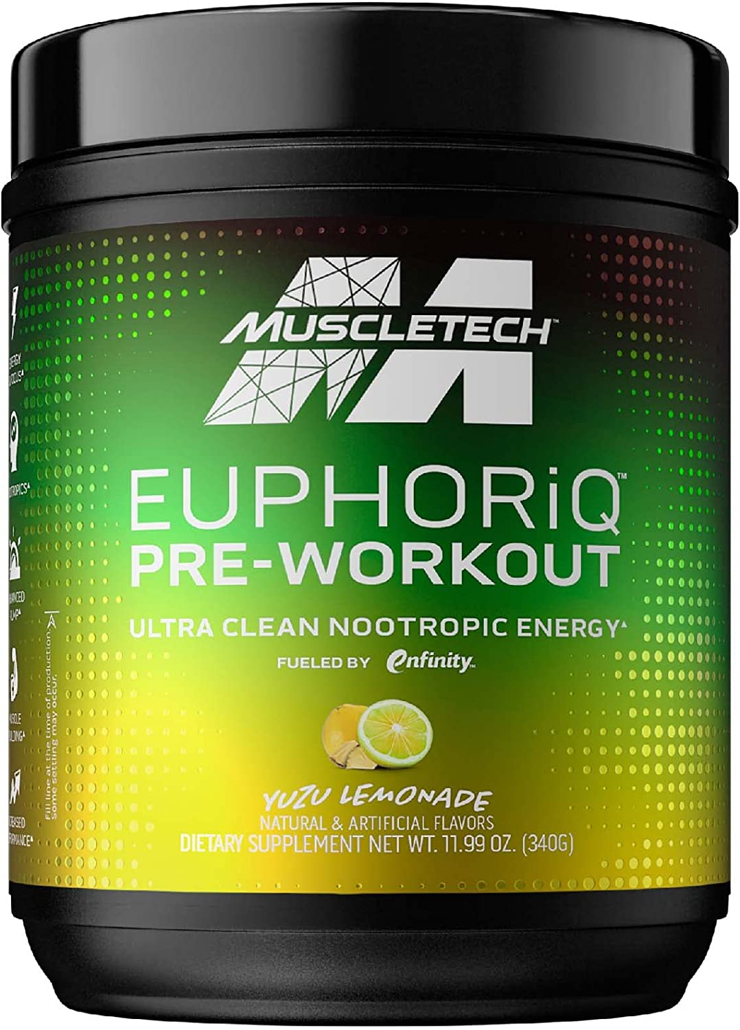 MuscleTech EuphoriQ Pre-Workout, Yuzu Lemonade, 11.99 oz (340 g ...