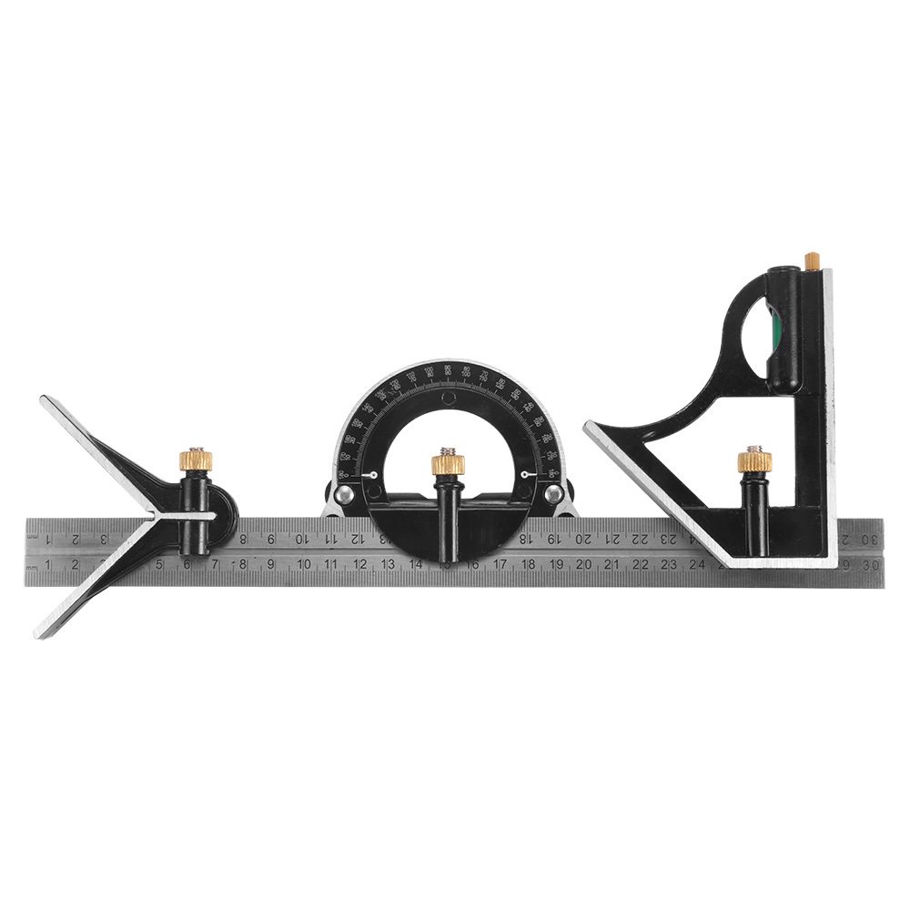 Adjustable Combination Square CHGImposs 12" Adjustable Sliding Combination Square – Ruler, Protractor, Level, Scribe, Inch/Metric, Stainless Steel ChgImposs 12 Inch Sliding Ruler Protractor Level - View #7