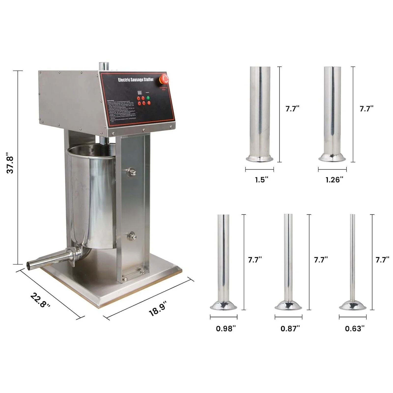 Hakka Electric Sausage Stuffer Machine Precision Craftsmanship, Fast Electric Sausage Filling Machine, 20L/44LB