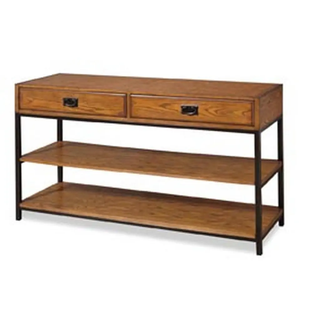 Homestyles Modern Craftsman Brown Wood Media Console