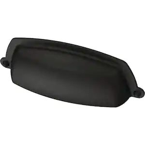 Liberty Craftsman 3 in. (76 mm) Matte Black Cabinet Drawer Cup Pull