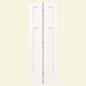 JELD-WEN Smooth 3-Panel Craftsman Hollow Core Molded Interior Closet Bi-fold Door