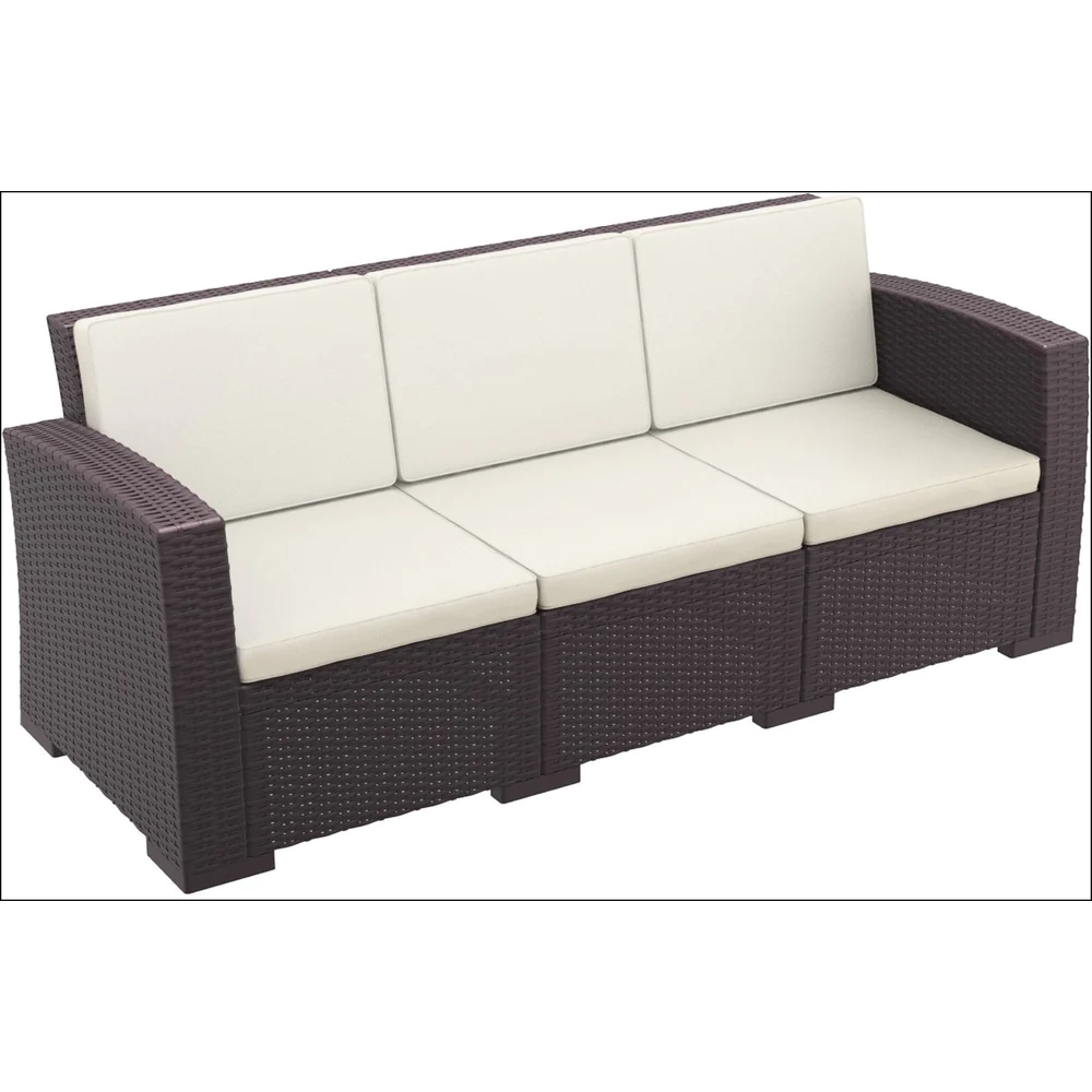 Monaco Outdoor Resin Patio Sofa with Cushion